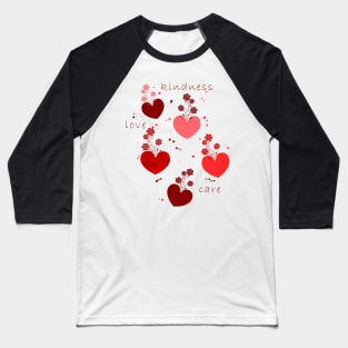 Flowers Hearts and Valentine's Baseball T-Shirt